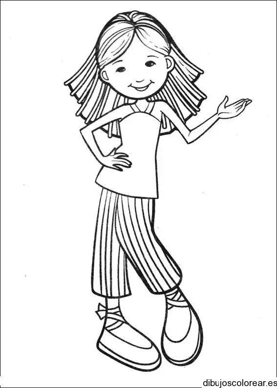 Dibujo de una niña de pelo corto