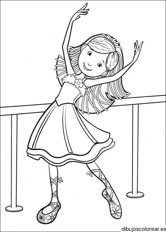 Dibujo de una niña en ballet 