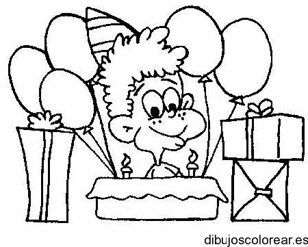 Dibujo de un niño en su cumpleaños 