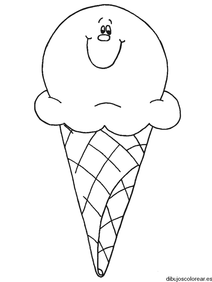 Dibujo de un helado sonriendo 