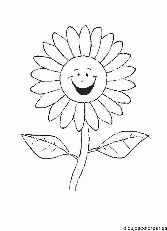 Dibujo de una margarita sonriendo