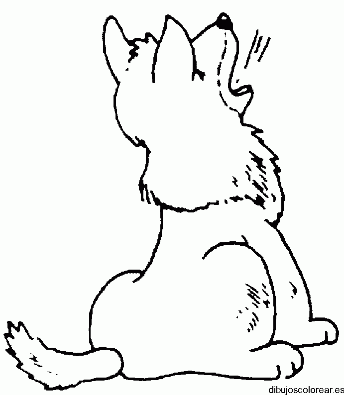 Dibujo de un perro aullando