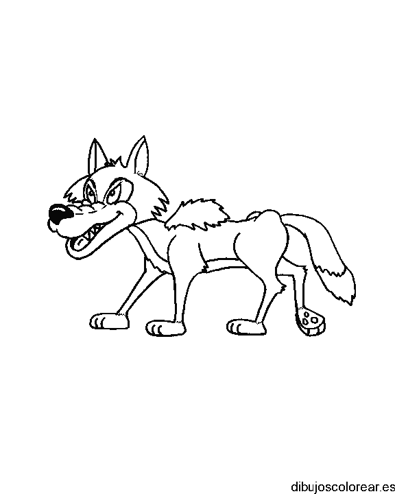 Dibujo de un lobo al acecho