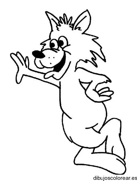 Dibujo de un lobo sonriendo