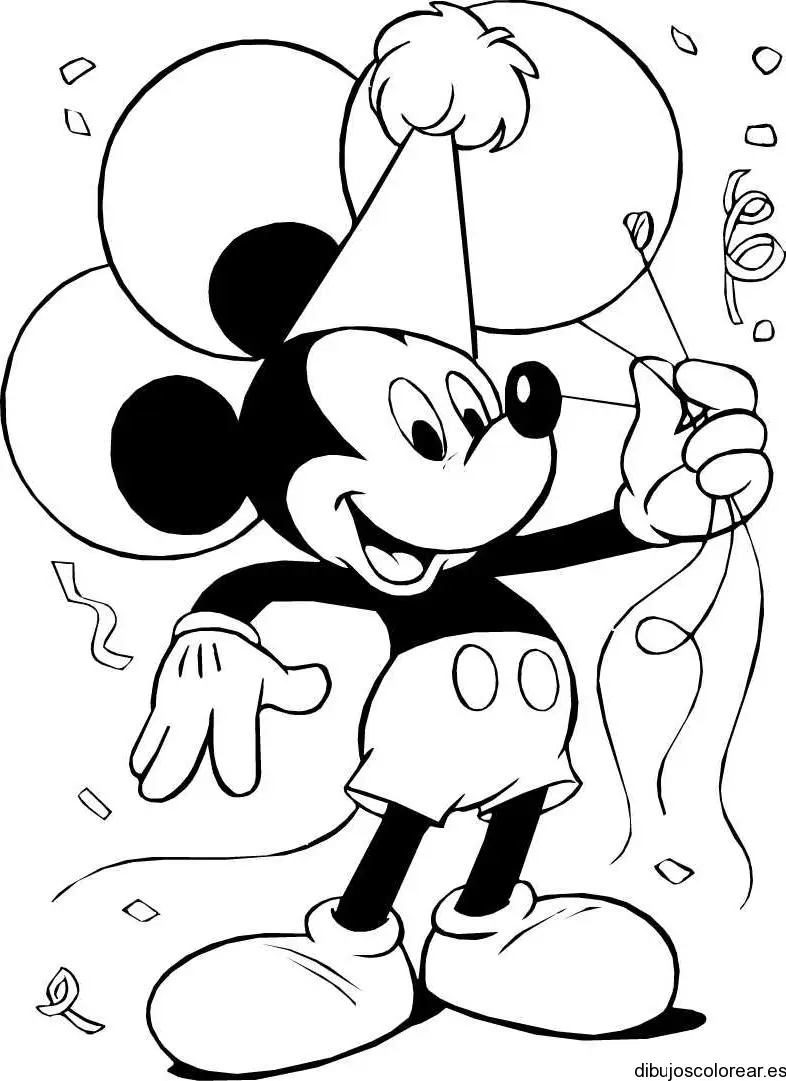 Dibujo de Mickey Mouse en cumpleaños