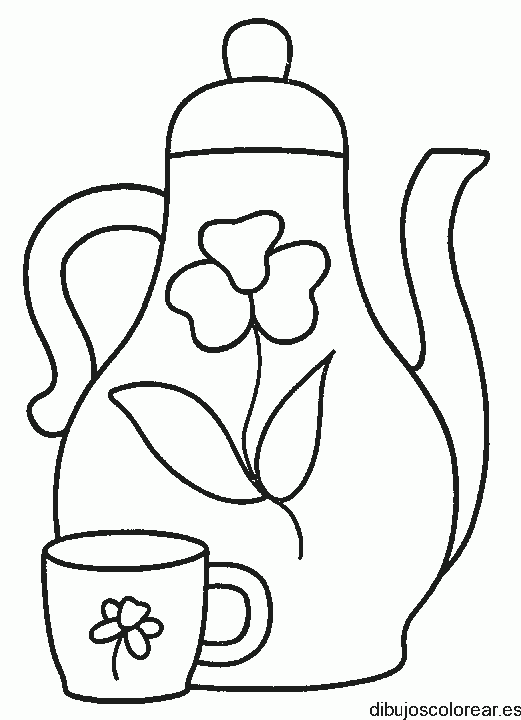 Dibujo de un juego de té