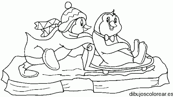 Dibujo de Pinguinos de esquí