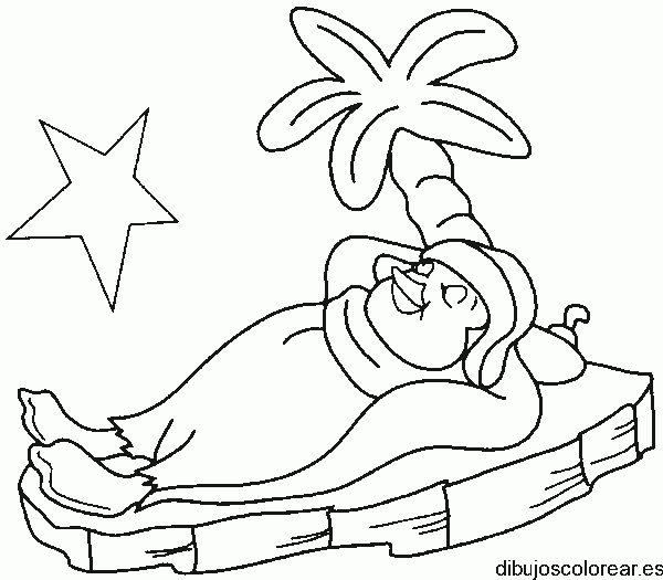 Dibujo de un pinguino haciendo la siesta