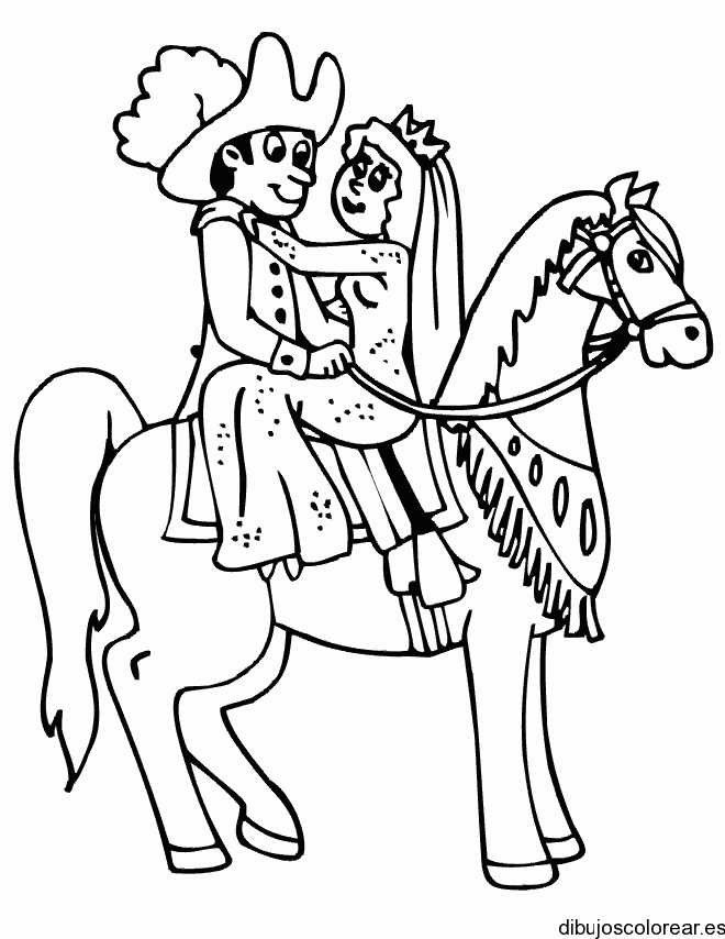 Dibujo de un príncipe y su príncesa