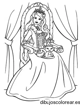 Dibujo de una princesa en su silla