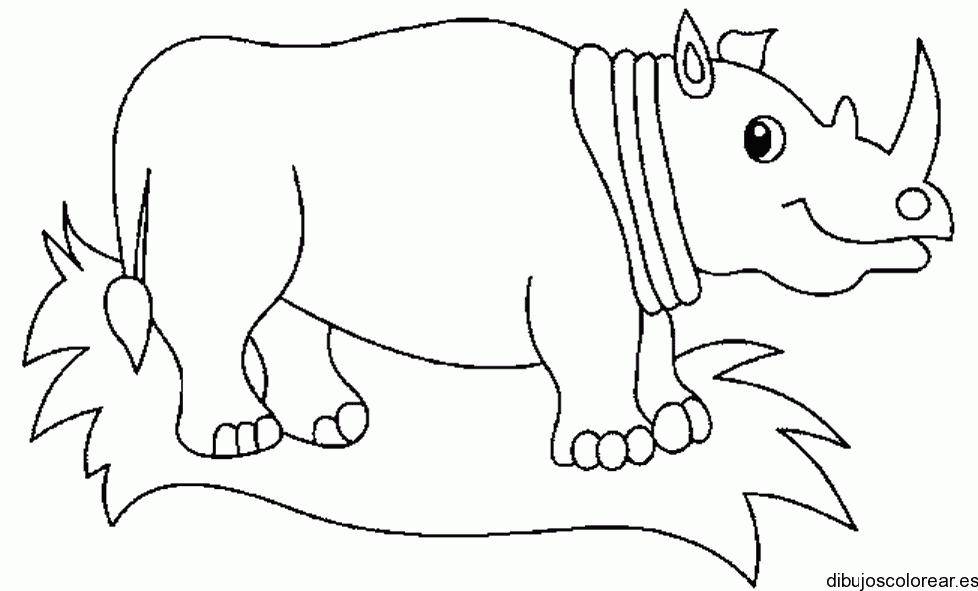 Dibujo de un rinoceronte sonriendo