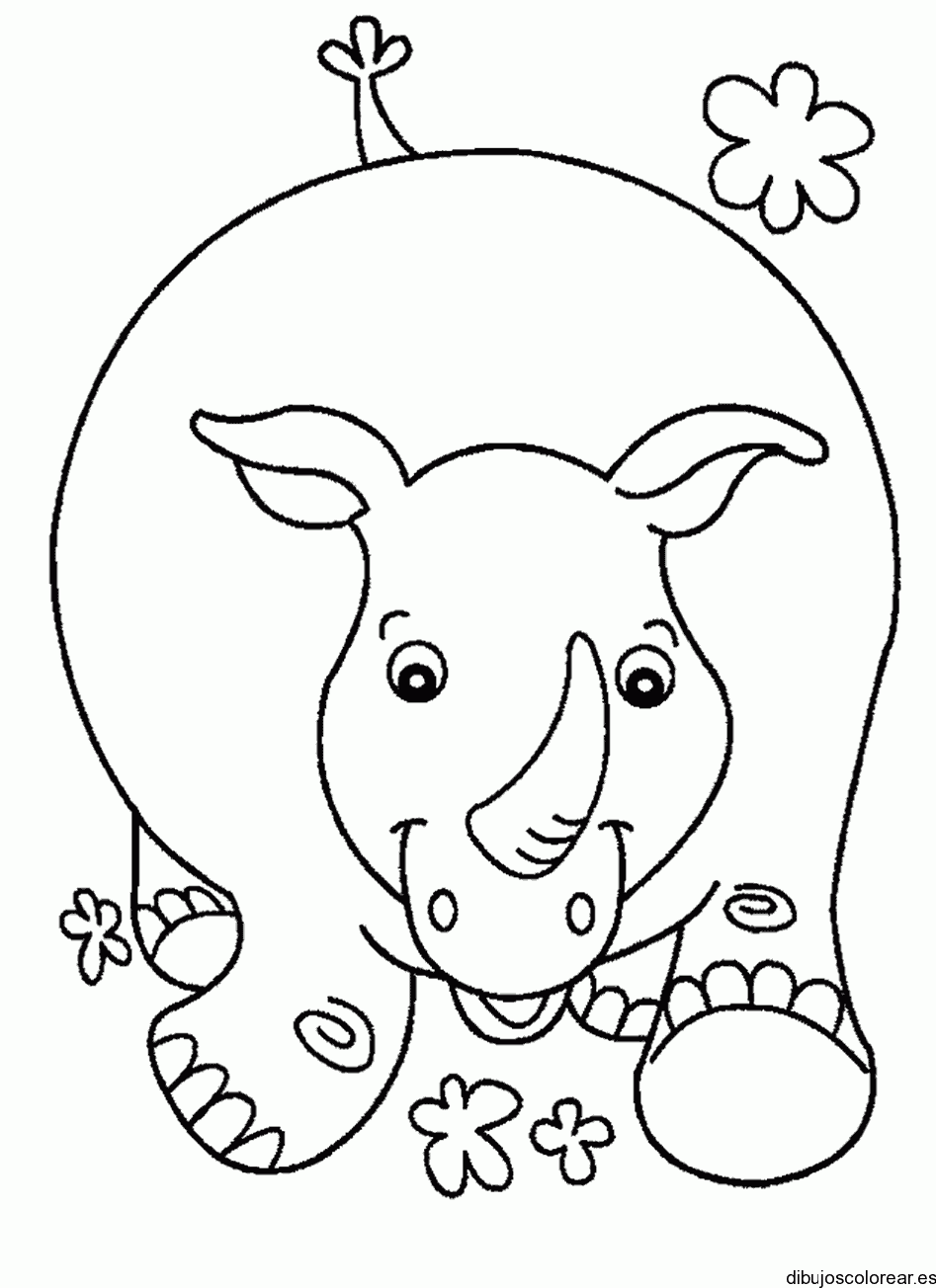 Dibujo de un rinoceronte corriendo 