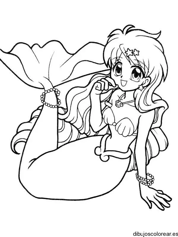 Dibujo de una sirena sonriendo 