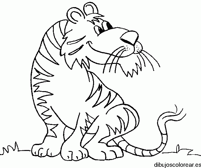 Dibujo de un tigre sonriente