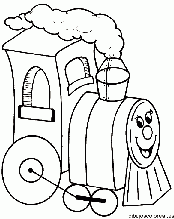 Dibujo de una sonriente locomotora