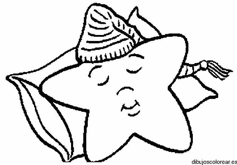 Dibujo de una estrella durmiendo