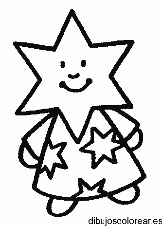 Dibujo de una niña con rostro de estrella