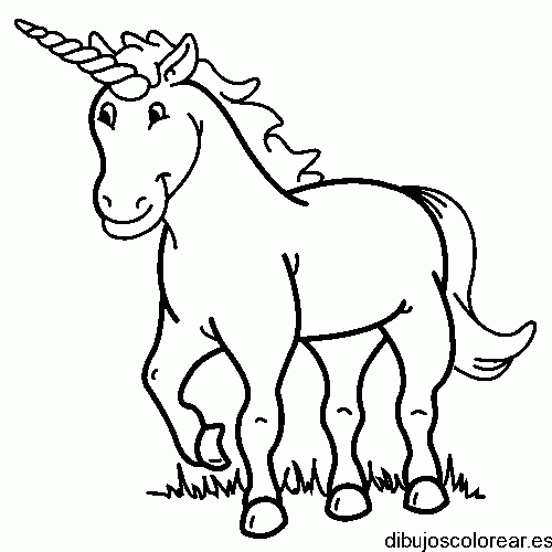 Dibujo de un unicornio sonriendo