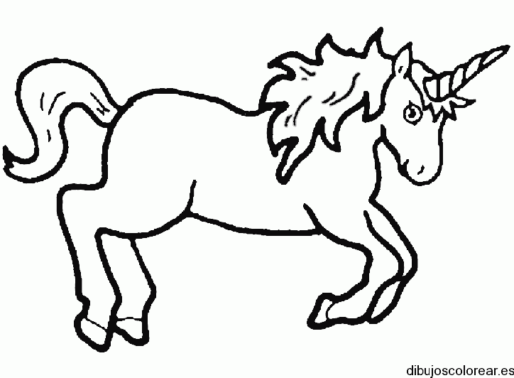 Dibujo de un unicornio galopando