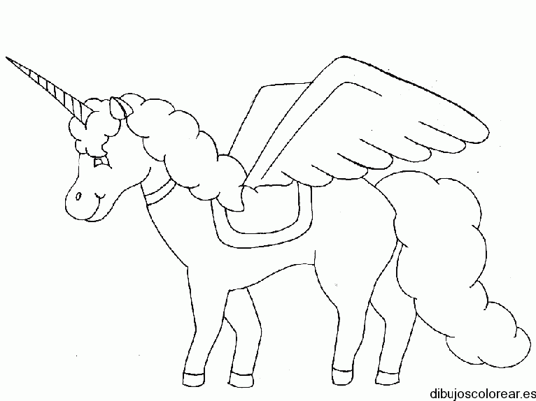 Dibujo de un pequeño unicornio sonriendo