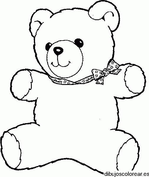 Dibujo de un oso de peluche con lazo