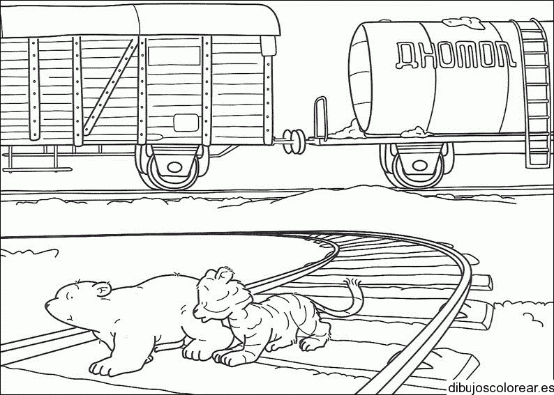 Dibujo de un tren en la vía