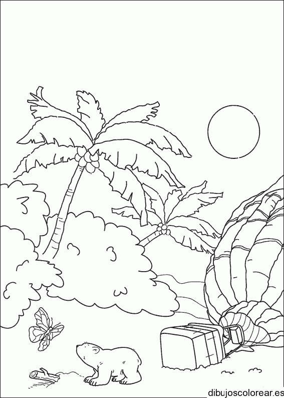 Dibujo de un oso con un globo roto