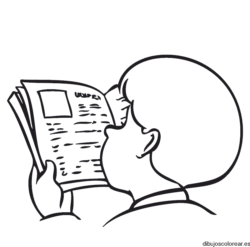 Dibujo de un niño leyendo