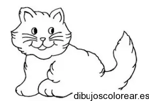 Dibujo de un pequeño gato feliz 