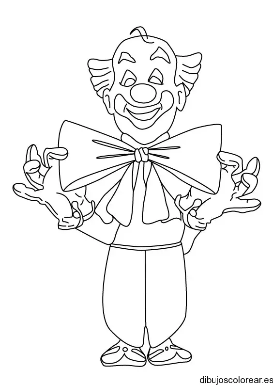 Dibujo de un payaso con un lazo