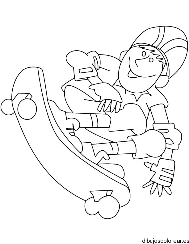 Dibujo de niño en patín