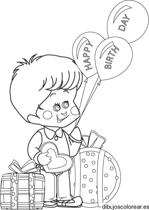 Dibujo de niño con regalos