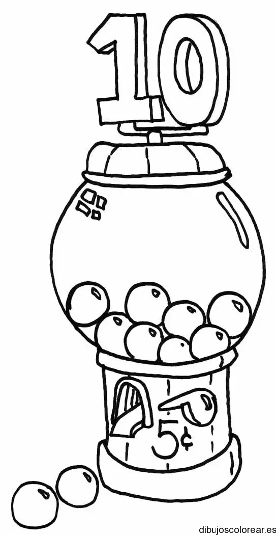 Dibujo del número 10 en un dispensador