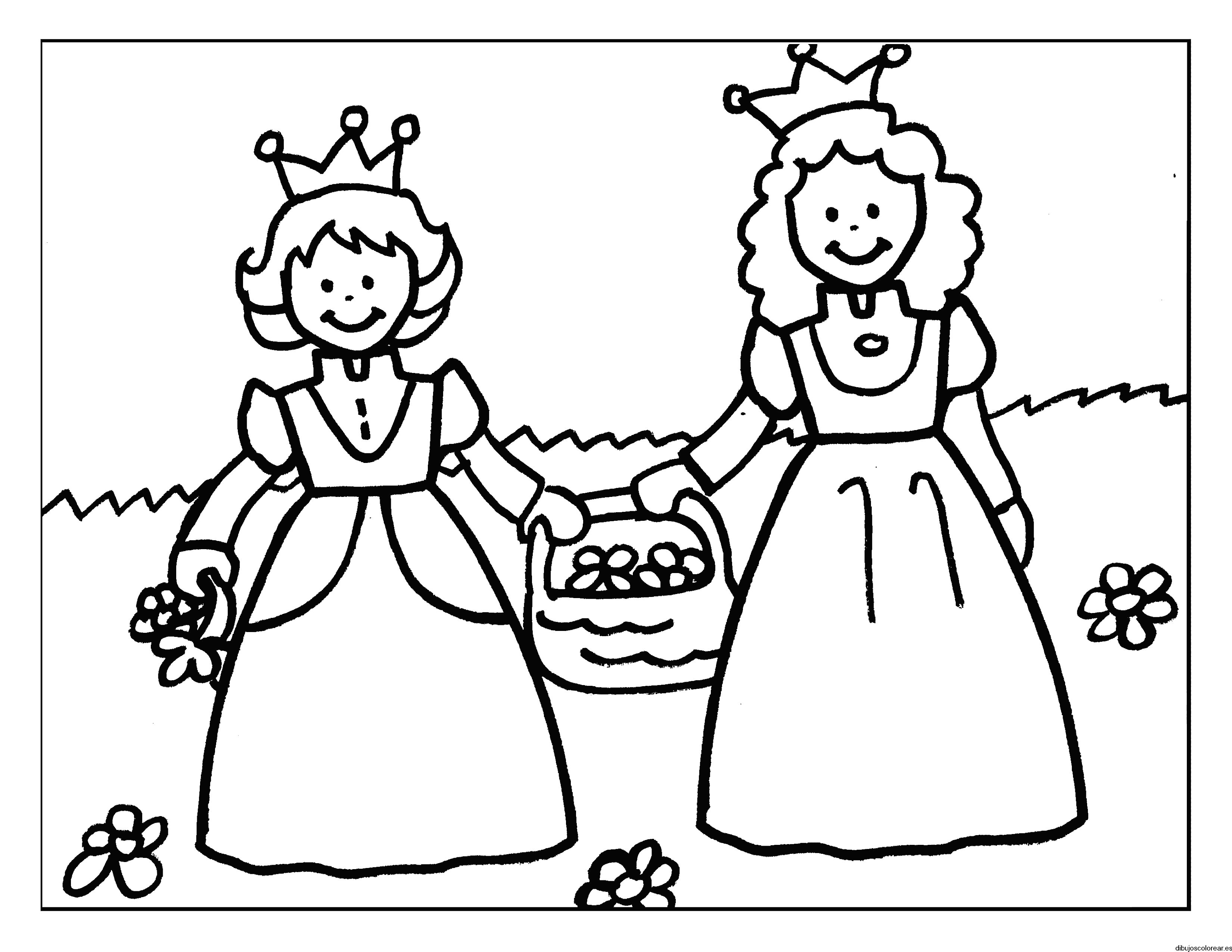 Dibujo de dos príncesas