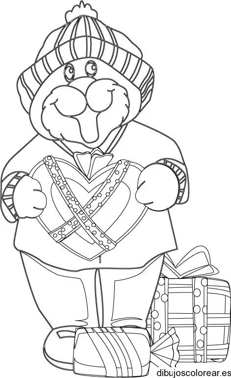 Dibujo de un oso cantando villancicos