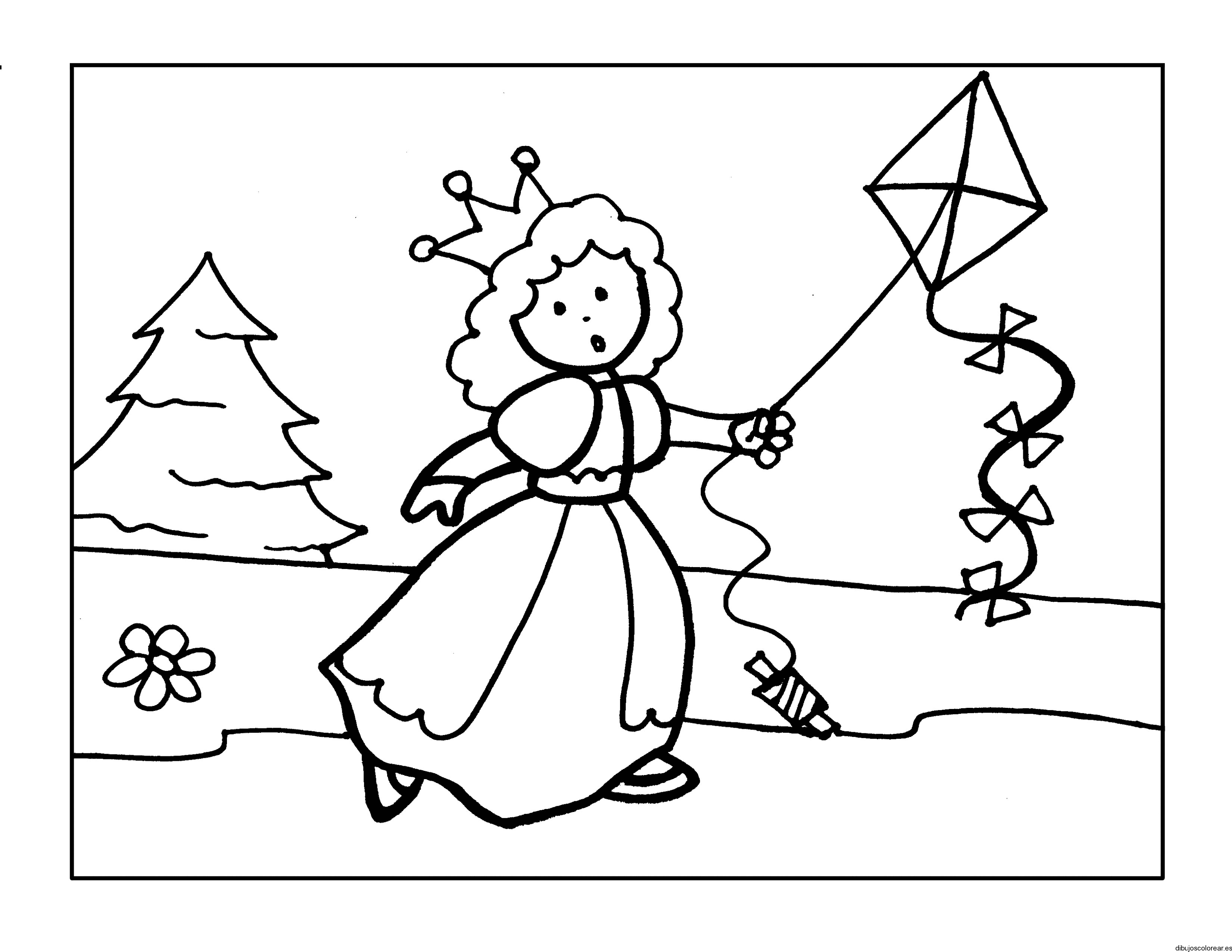 Dibujo de una princesa con un cometa