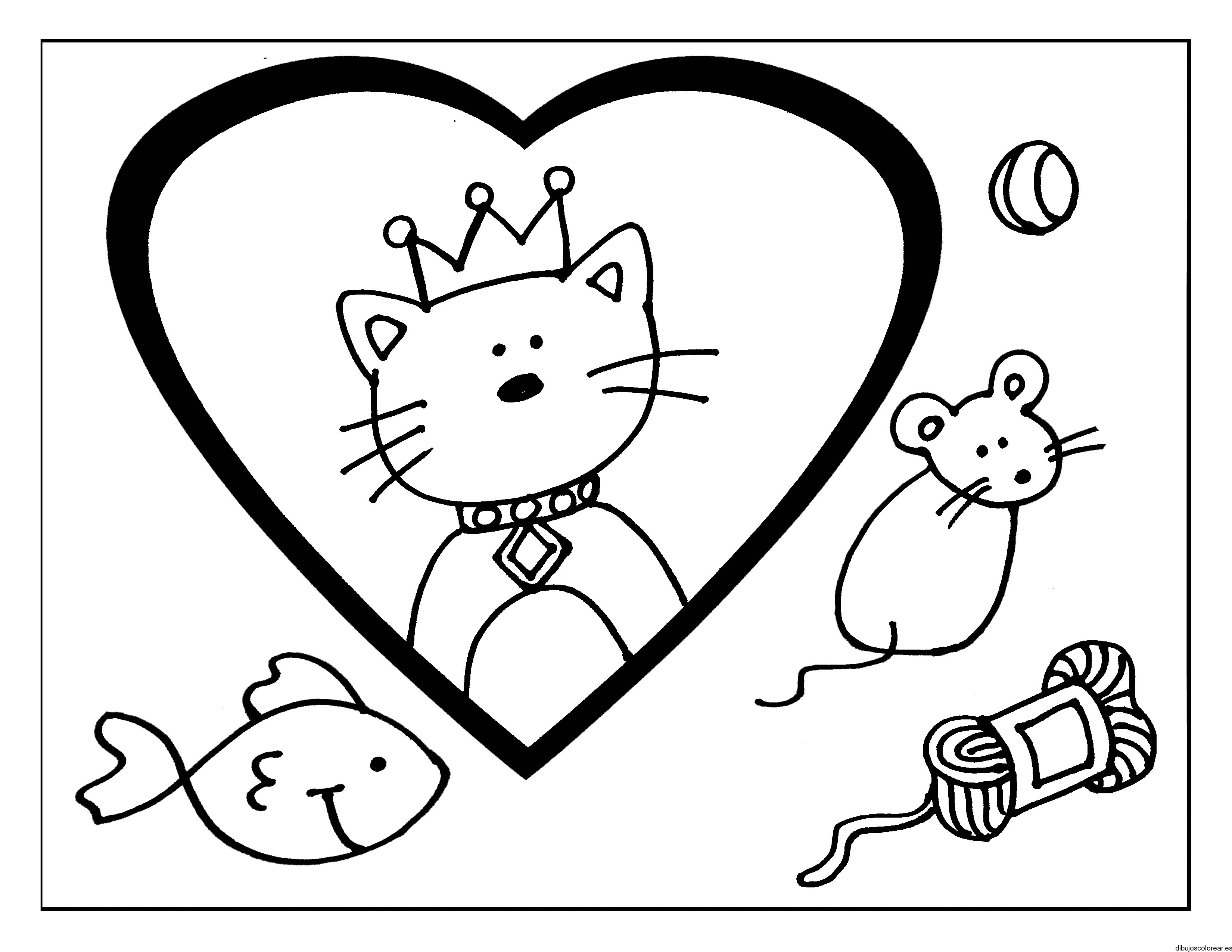 Dibujo de un gato con corona