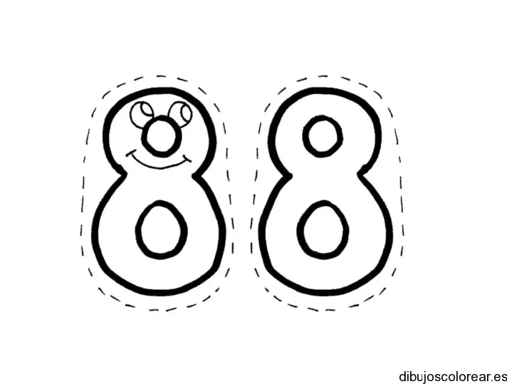 Dibujo del número 8 recortable