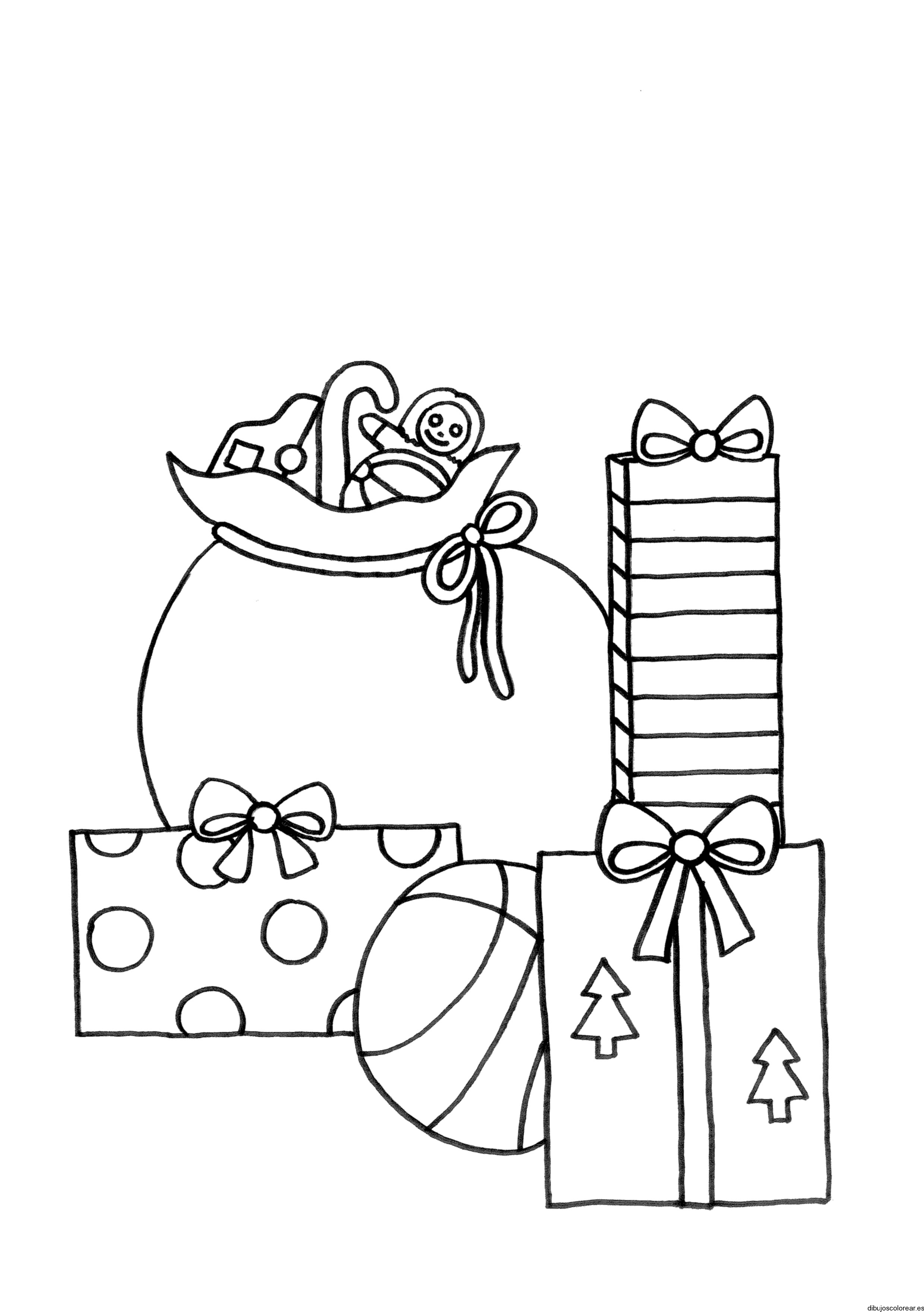 Dibujo de regalos y dulces