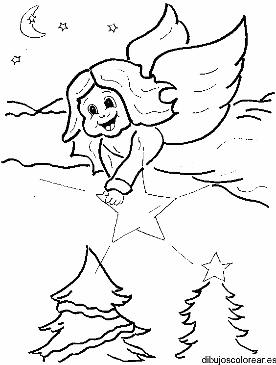 Dibujo de un ángel navideño
