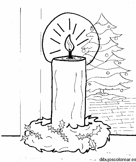 Dibujo de una vela navideña