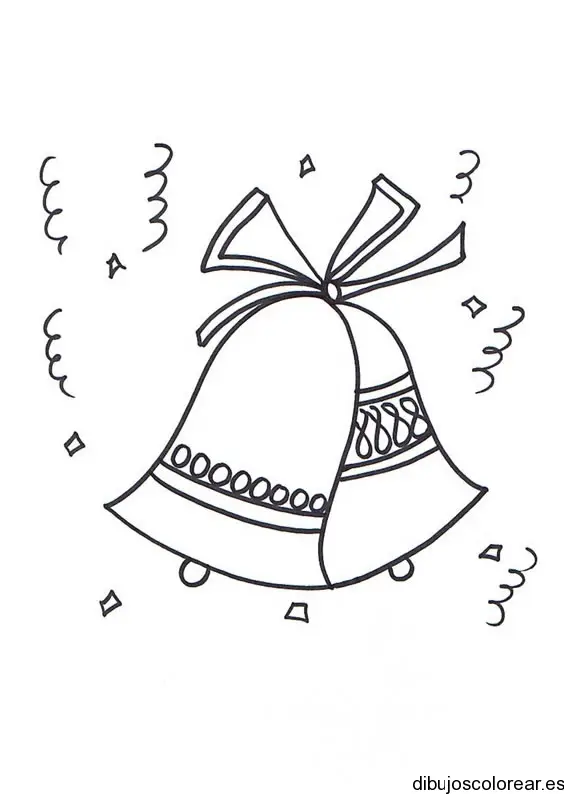 Dibujo de dos campanitas navideñas