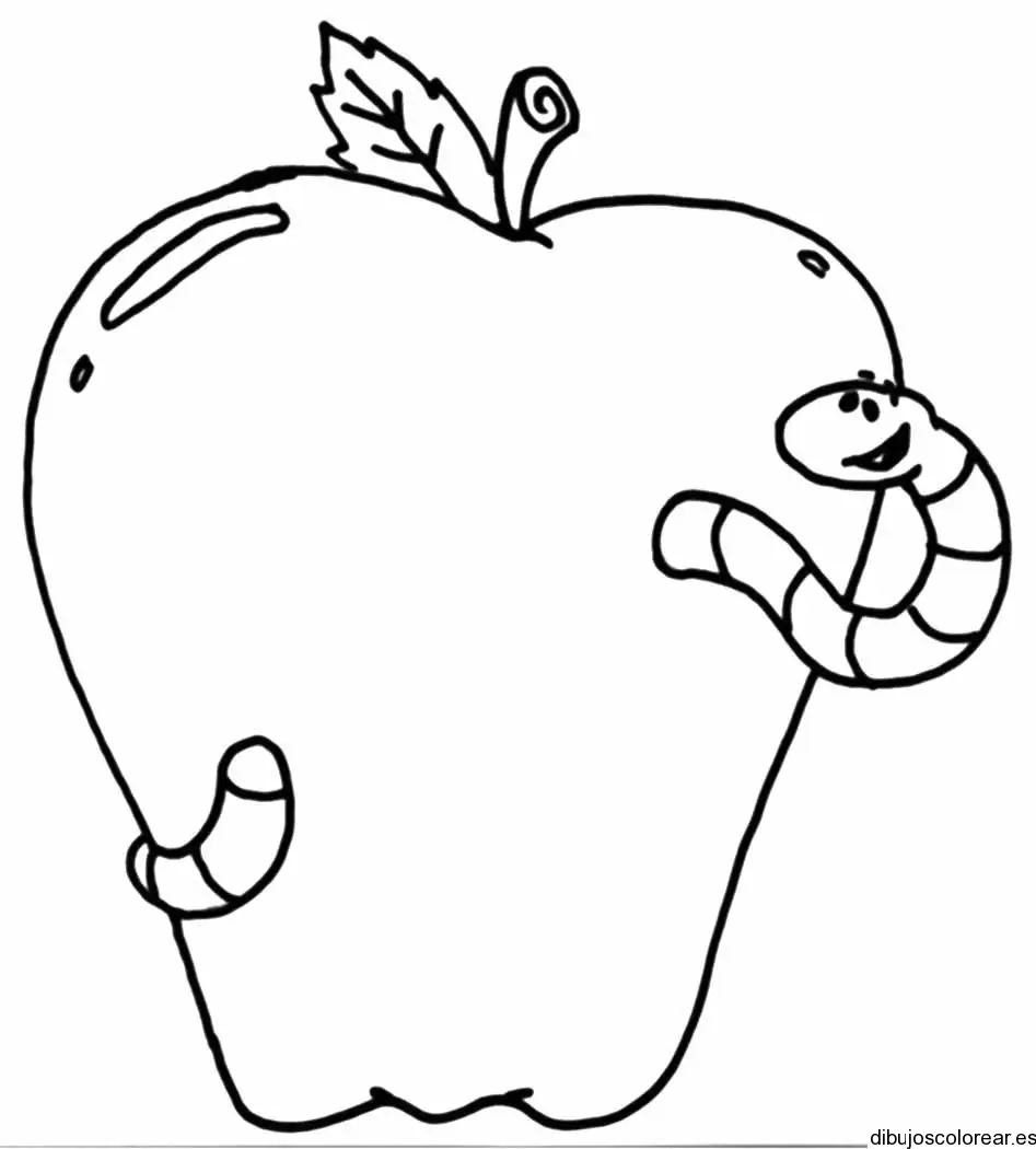 Manzana con gusano