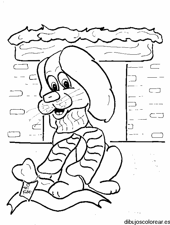 Dibujo de un perro en navidad