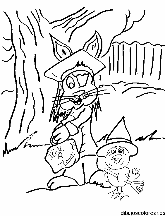 Dibujo de un gato en Halloween 
