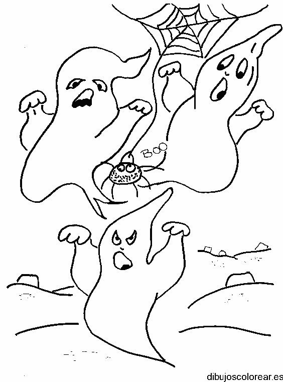 Dibujo de un grupo de fantasmas  