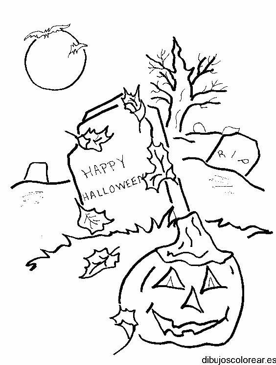 Dibujo de un cementerio