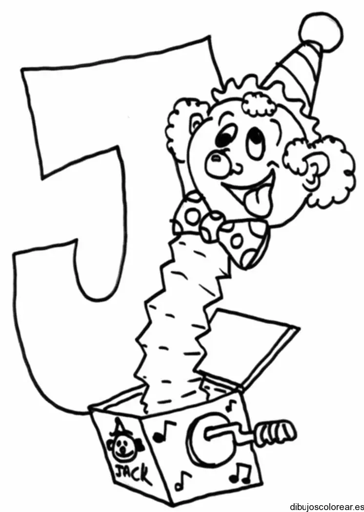 Dibujo de la letra J y un títere