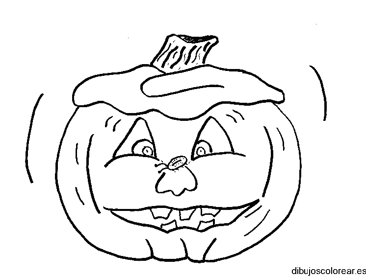 Dibujo de una calabaza asustada 