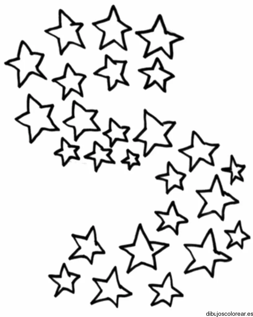 Dibujo de la Letra S con estrellas